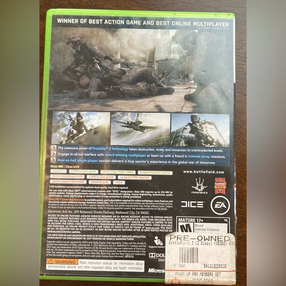 XBOX 360 Game Battlefield 3 (2 Disc Set) - Picture 4 of 4